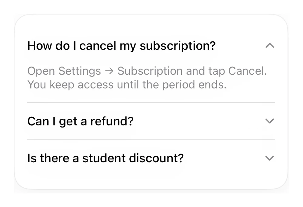FAQ Accordion preview