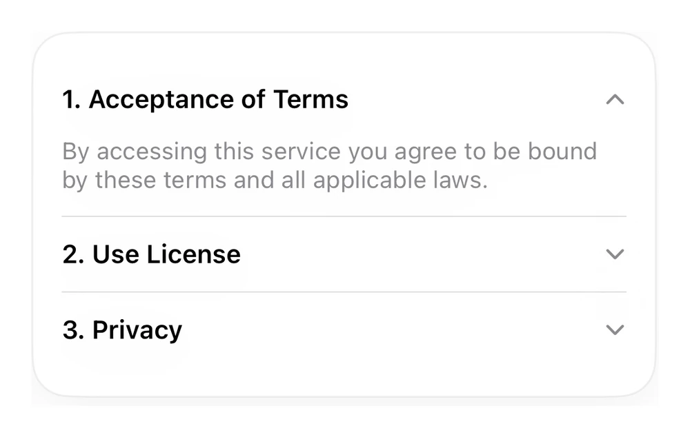 Legal Sections preview