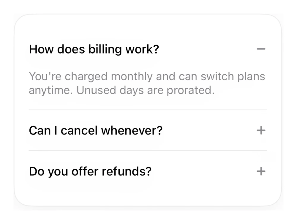 FAQ Accordion preview
