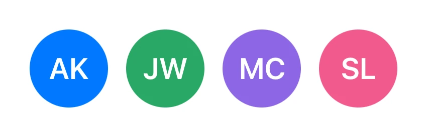 Initials Avatars preview