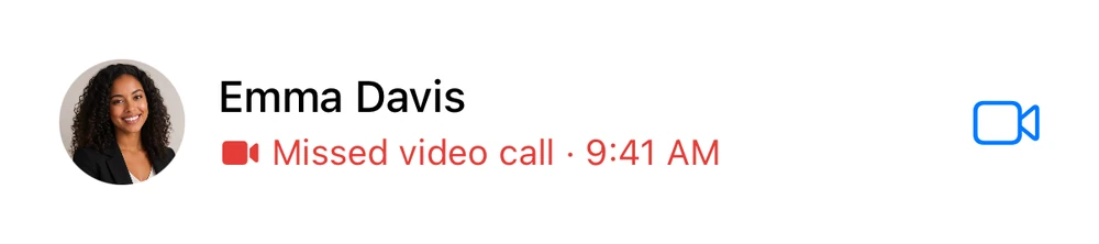 Missed Call preview