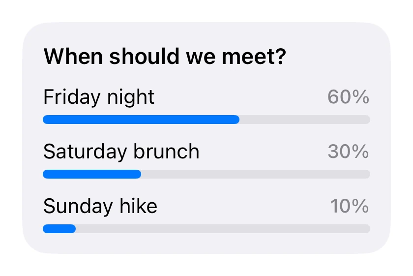 Poll Message preview