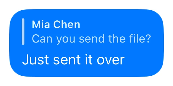 Reply Quote preview