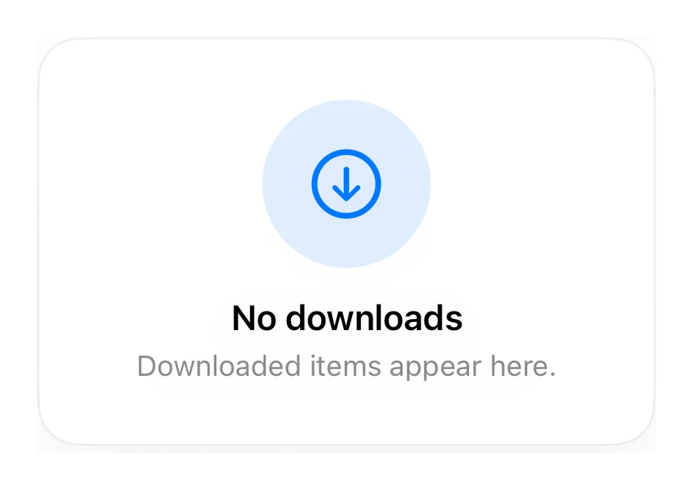 No Downloads preview