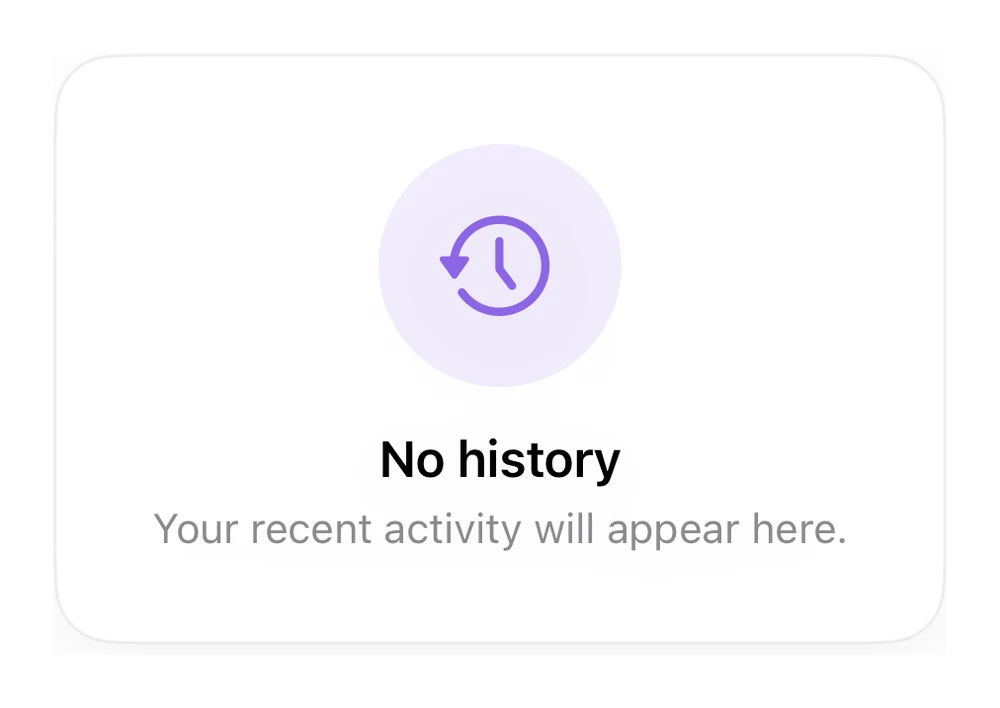 No History preview