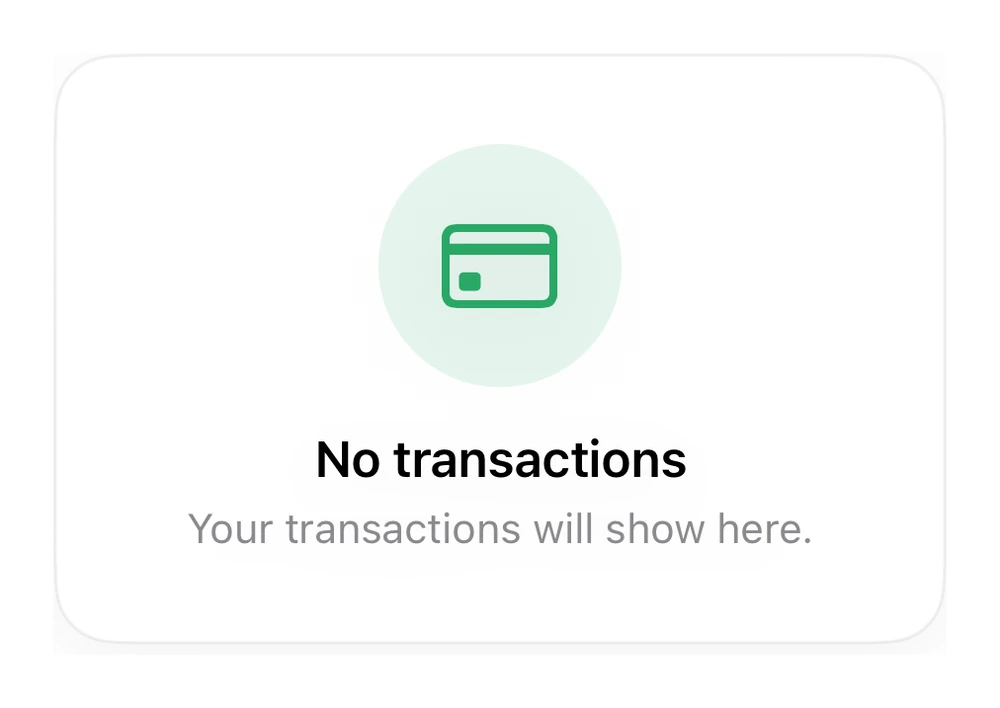 No Transactions preview