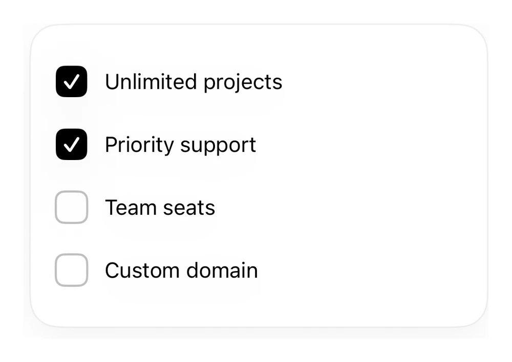 Checkbox List preview