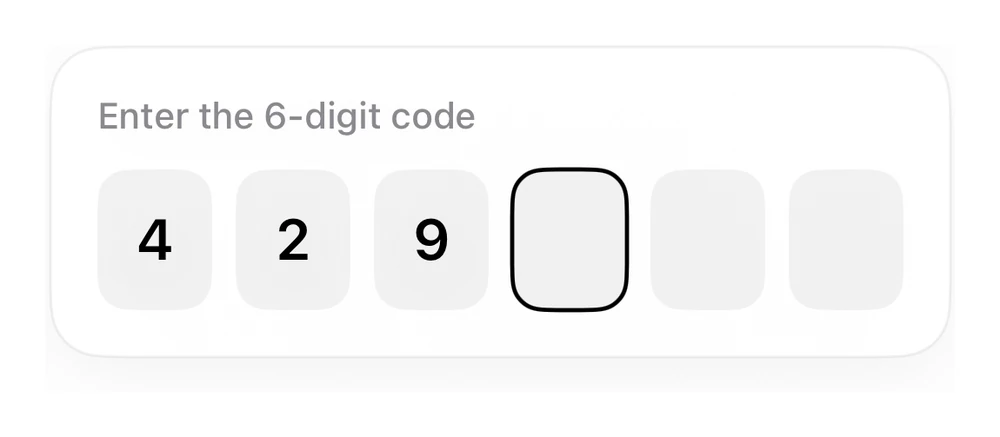 OTP Code Field preview