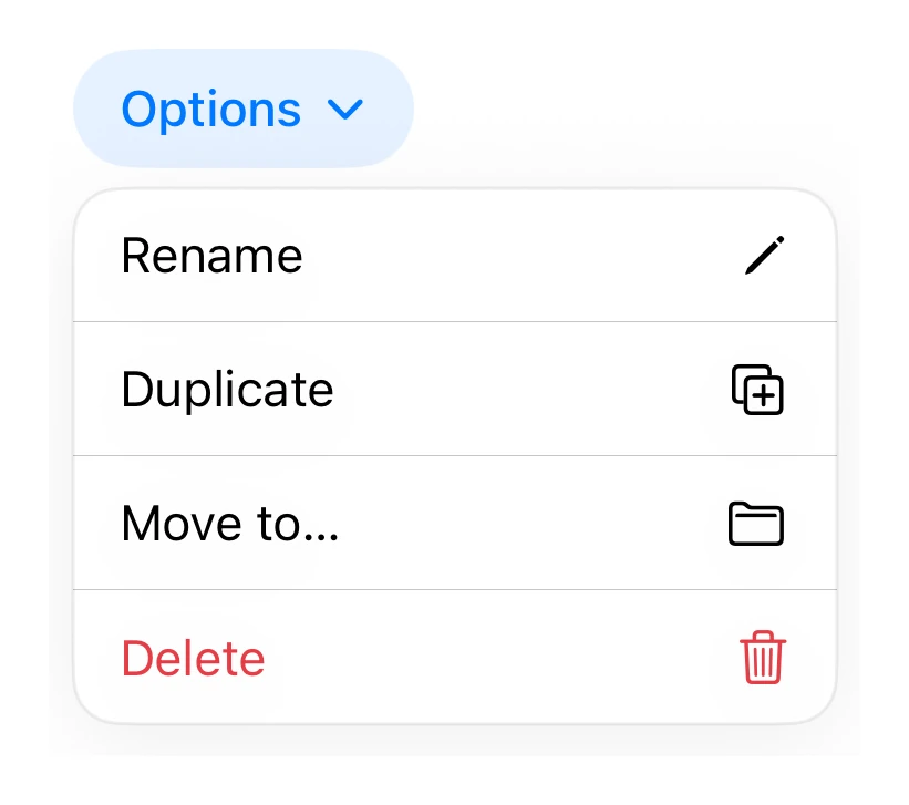 Pull-Down Menu preview
