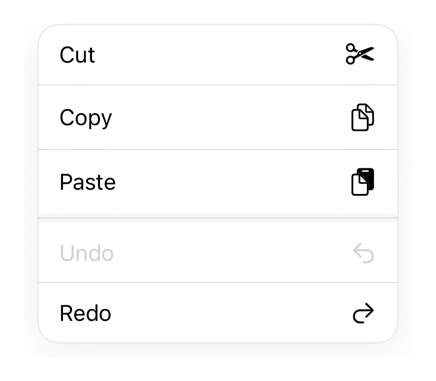 Sectioned Menu preview