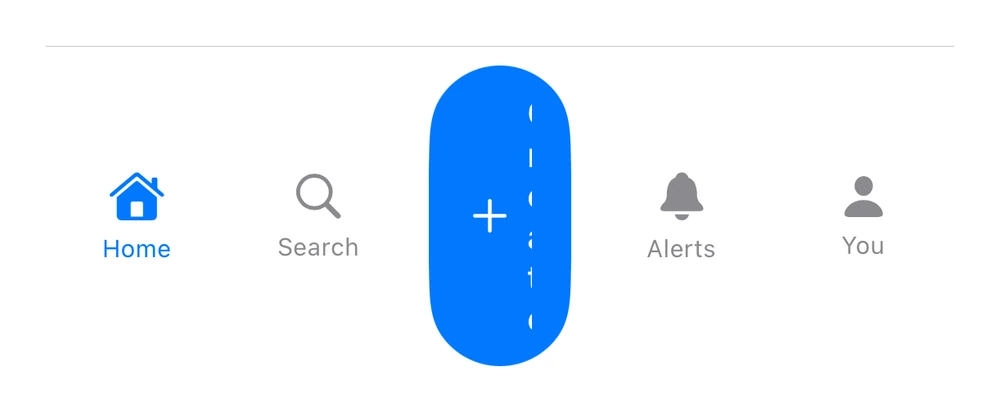 Center Action Tab preview