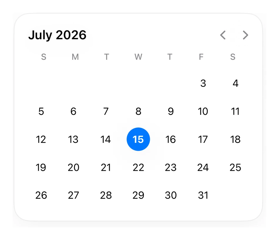 Month Calendar preview