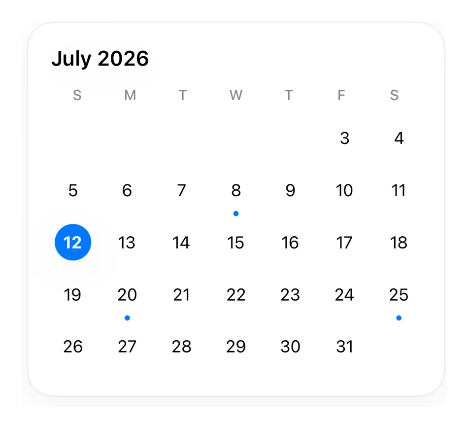 Event Calendar preview