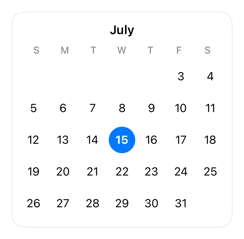 Mini Calendar preview