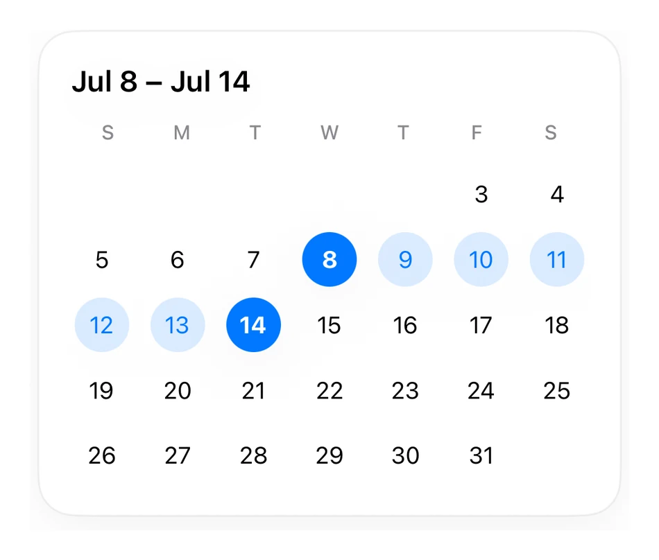 Date Range preview