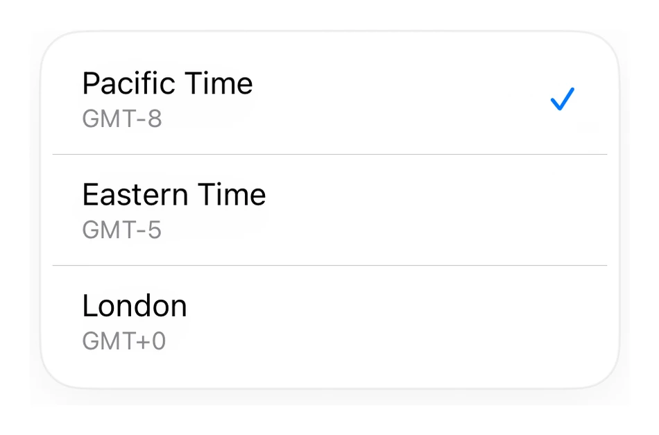 Timezone preview