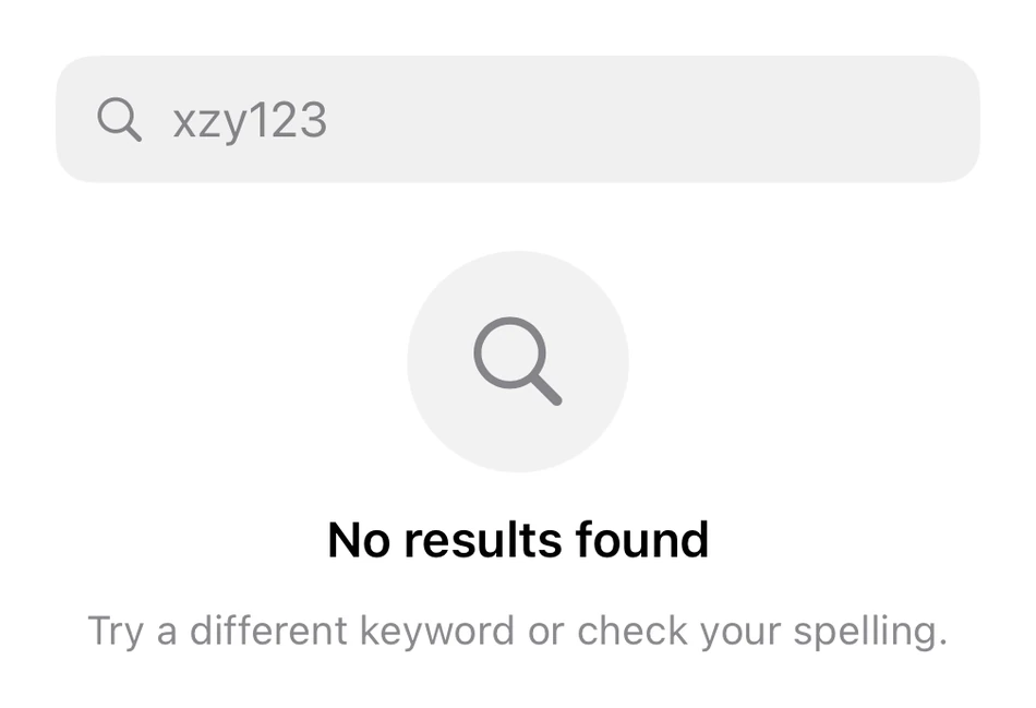 No Results preview