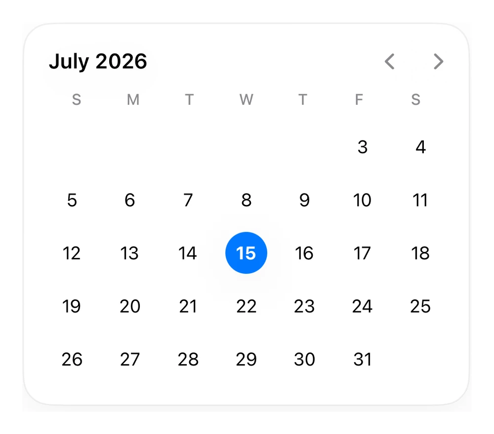 Mini Calendar preview