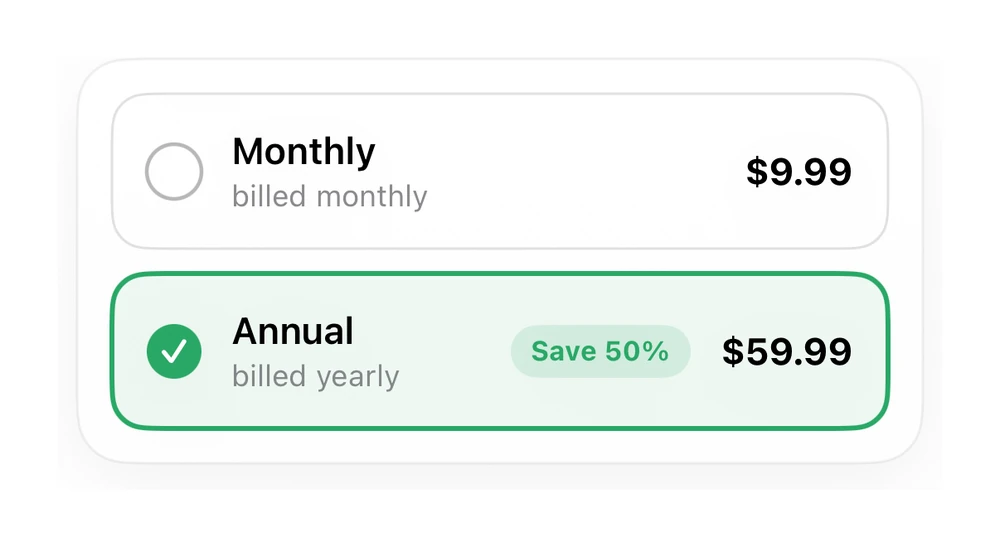 Plan Selector preview