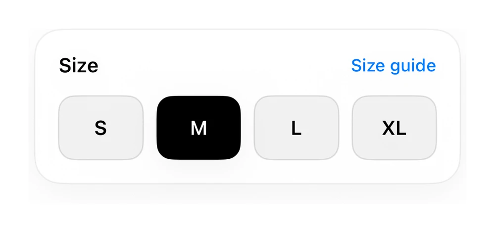 Size Selector preview
