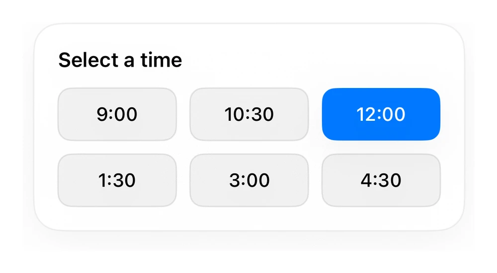 Time Slots preview