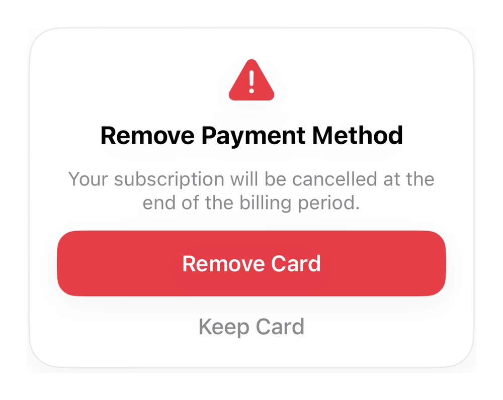 Destructive Confirm preview
