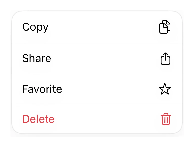 Context Menu preview