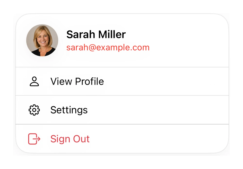 Profile Menu preview