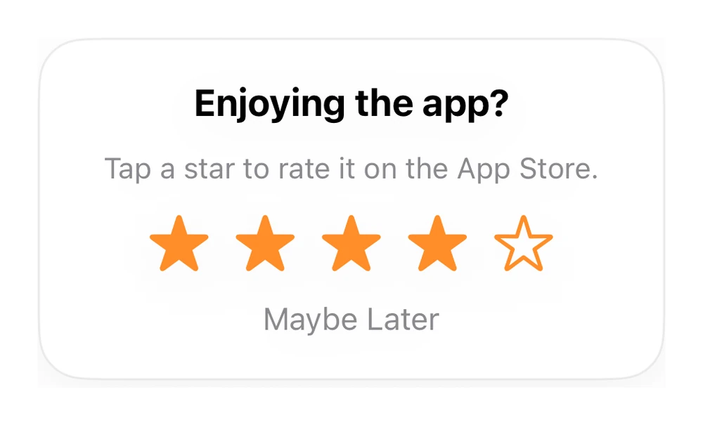 Rating Prompt preview