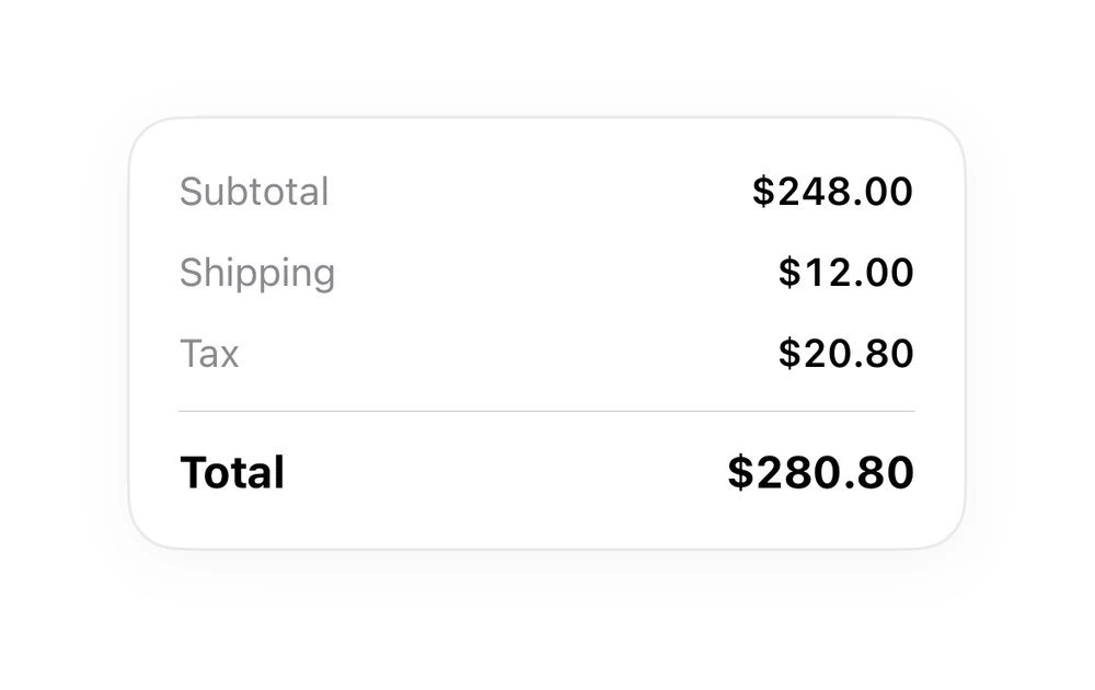 Order Summary preview